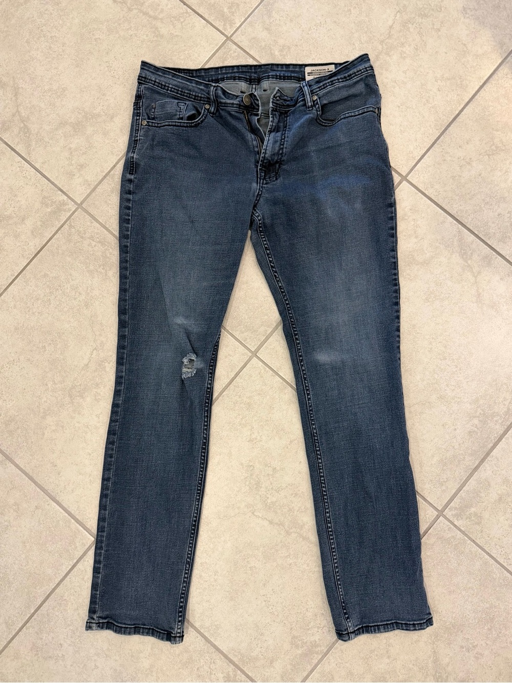 Men’s Buffalo David Bitton Jackson-X Dark Wash Jeans with Light Distressing
